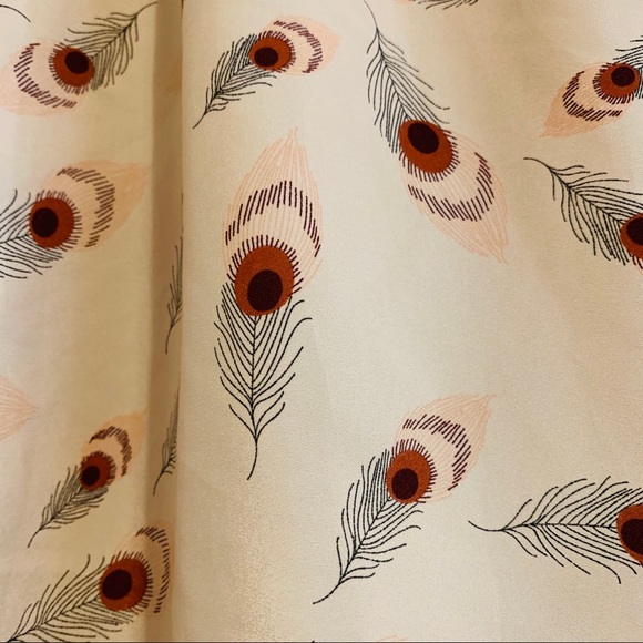 FOREVER 21 Blush Skirt with Peacock Feather Print - Picture 3 of 6